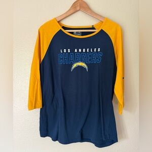 Los Angeles Chargers Navy and Yellow Tee